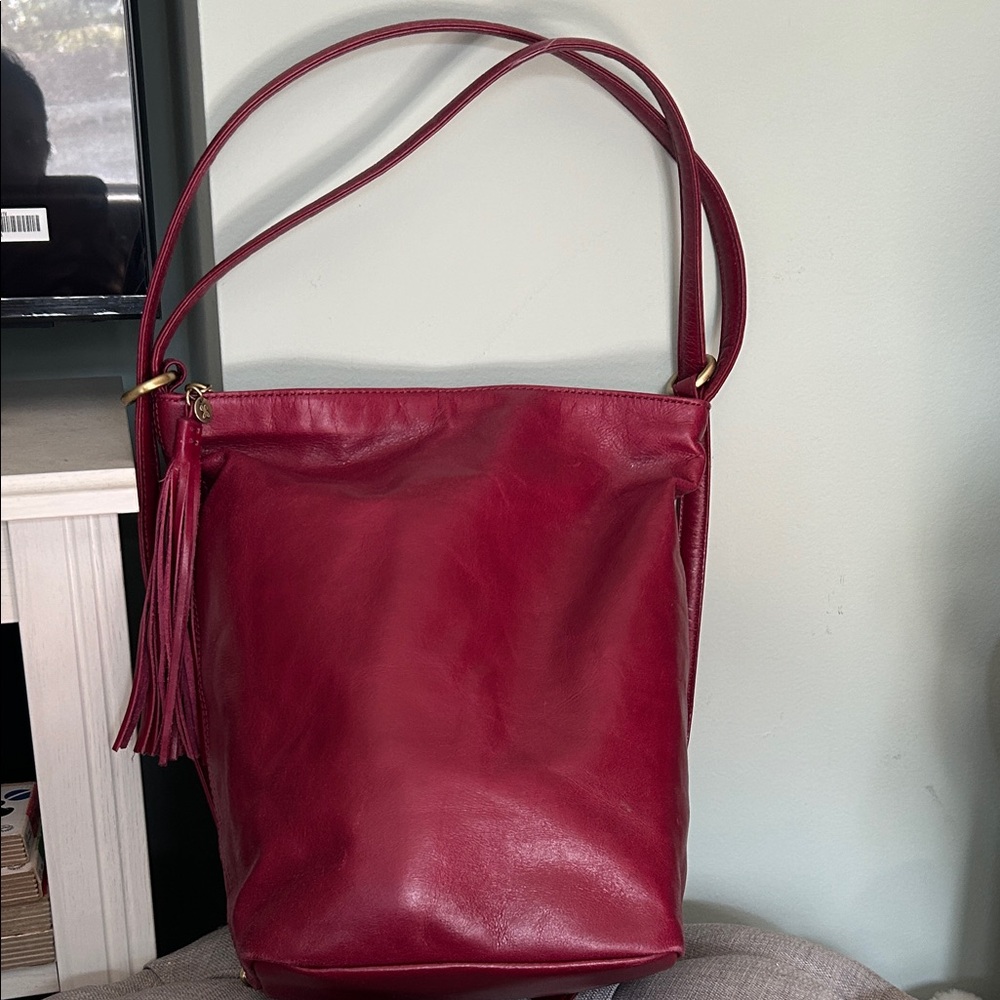 Elegant Hobo 2 way maroon red Leather  Bag excellent condition